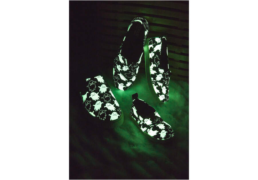 Youth Alpargata Glow in the Dark Ghosts Kids Shoe Additional View 3 Opens in a modal