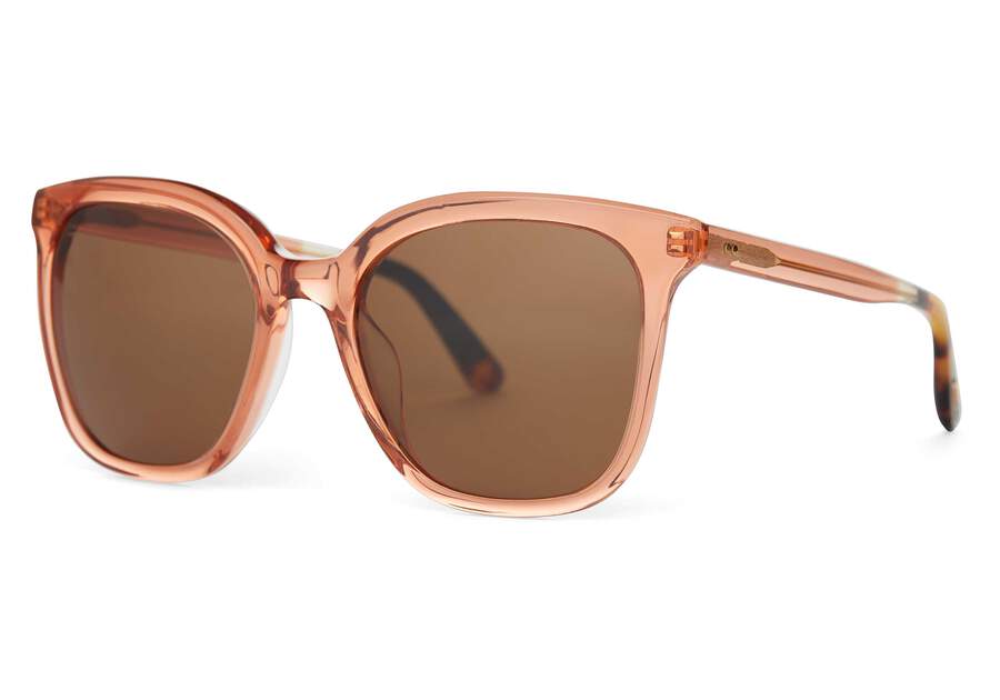 Charmaine Apricot Handcrafted Sunglasses Side View Opens in a modal