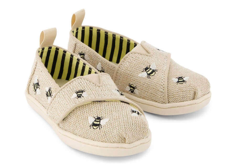 Alpargata Embroidered Bees Toddler Shoe Front View Opens in a modal