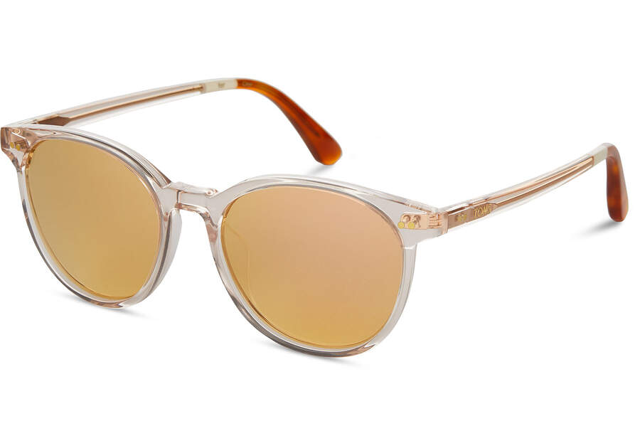 Bellini Champagne Crystal Handcrafted Sunglasses Side View Opens in a modal