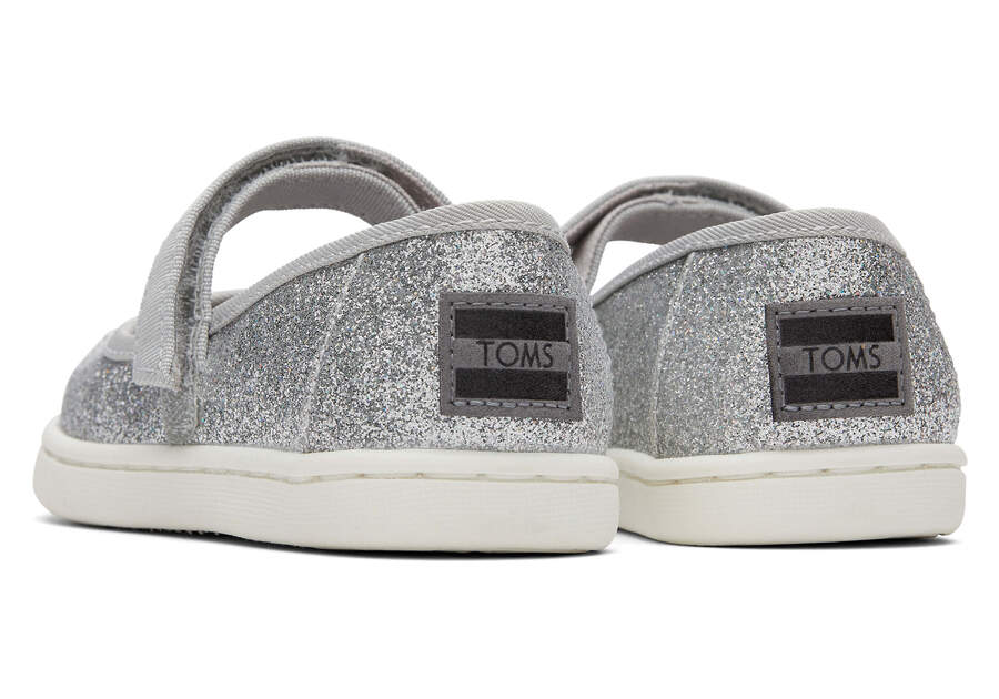 Tiny Mary Jane Silver Toddler Shoe Back View