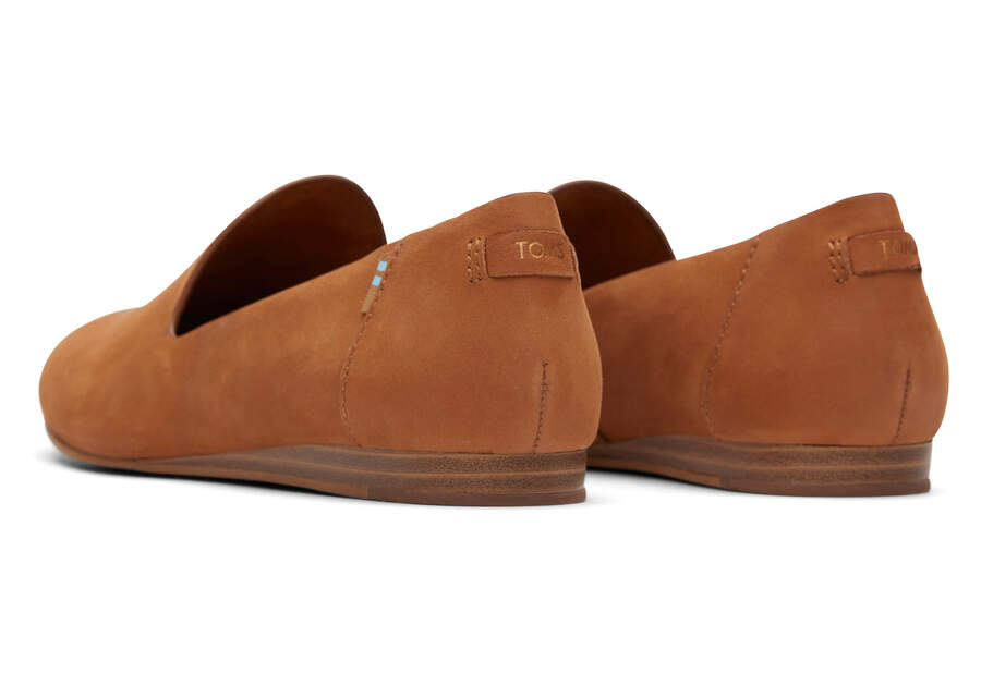 Darcy Tan Leather Flat Back View Opens in a modal
