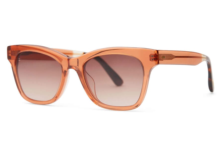 Margot Terracotta Handcrafted Sunglasses Side View Opens in a modal