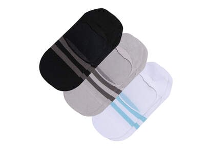 Ultimate No Show Socks Striped 3 Pack
