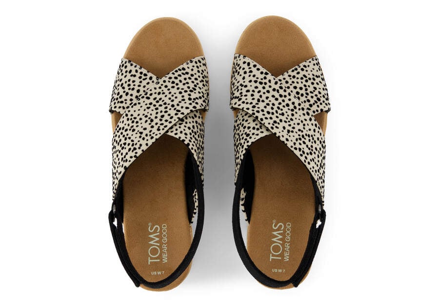 Diana Crossover Mini Cheetah Wedge Sandal Top View Opens in a modal