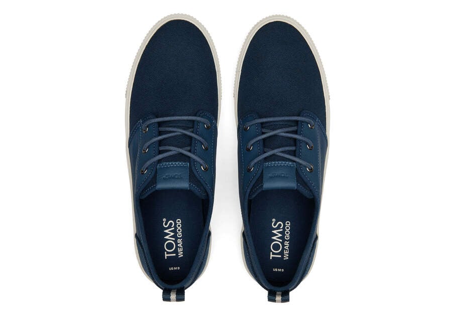 Carlo Terrain Blue Leather Water Resistant Sneaker Top View Opens in a modal