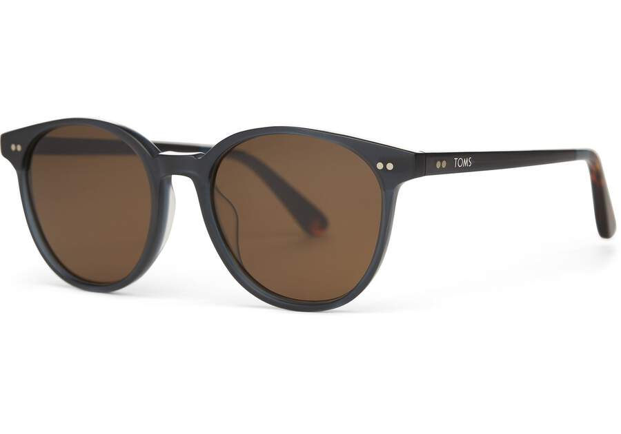 Bellini Black Teal Handcrafted Sunglasses Side View Opens in a modal