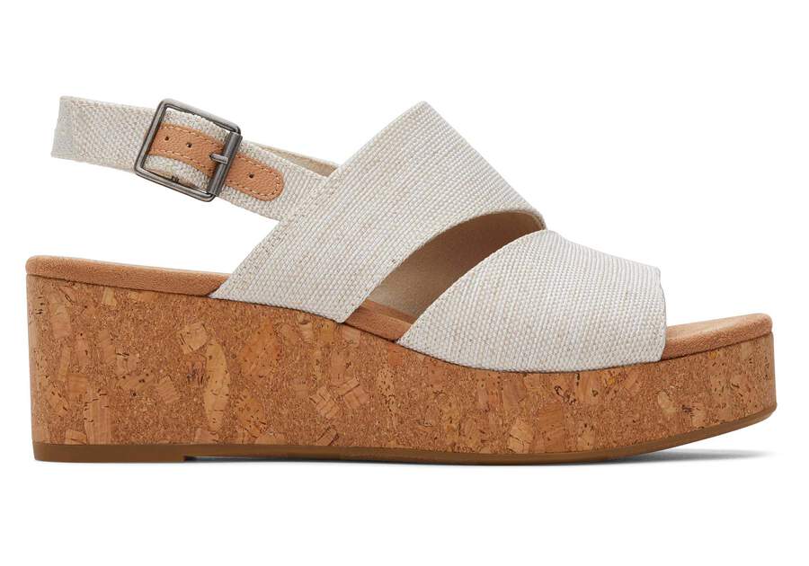 Claudine Natural Wedge Sandal Side View Opens in a modal