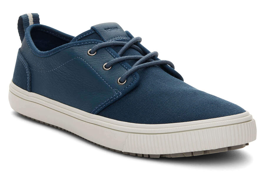 Carlo Terrain Blue Leather Water Resistant Sneaker 