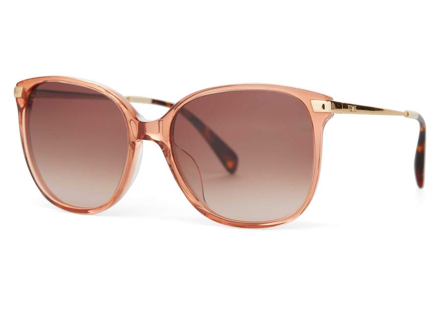 Sandela 201 Apricot Handcrafted Sunglasses Side View Opens in a modal