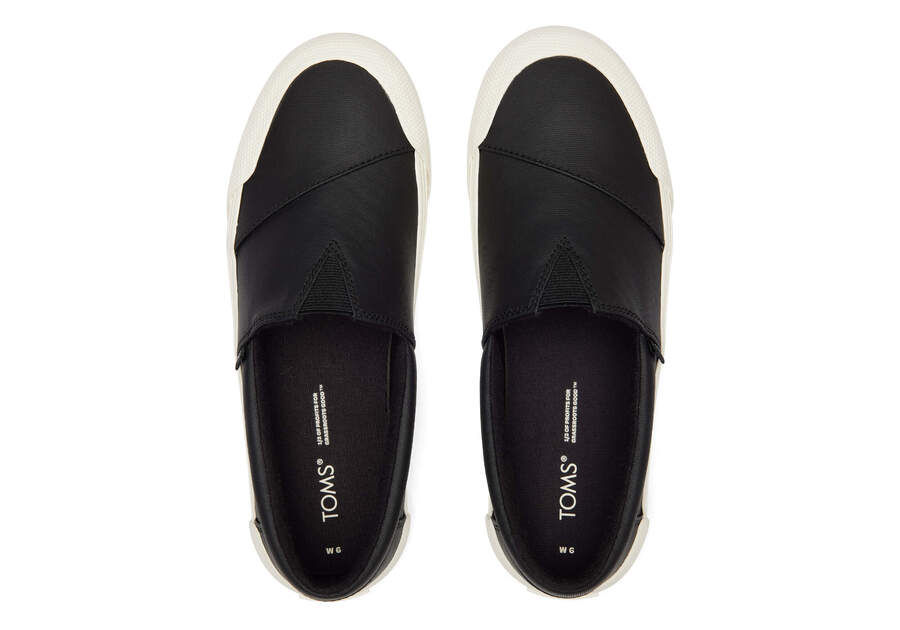 Women's Black and White Matte Fenix Slip On Sneaker Shoe | TOMS