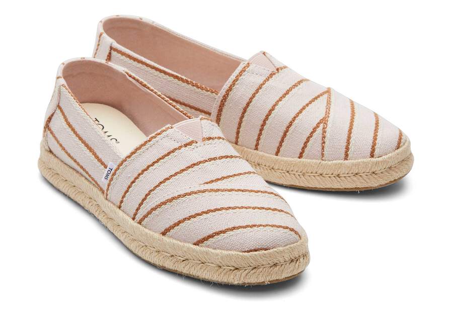 Alpargata Rope 2.0 Pink Stripes Espadrille Front View Opens in a modal