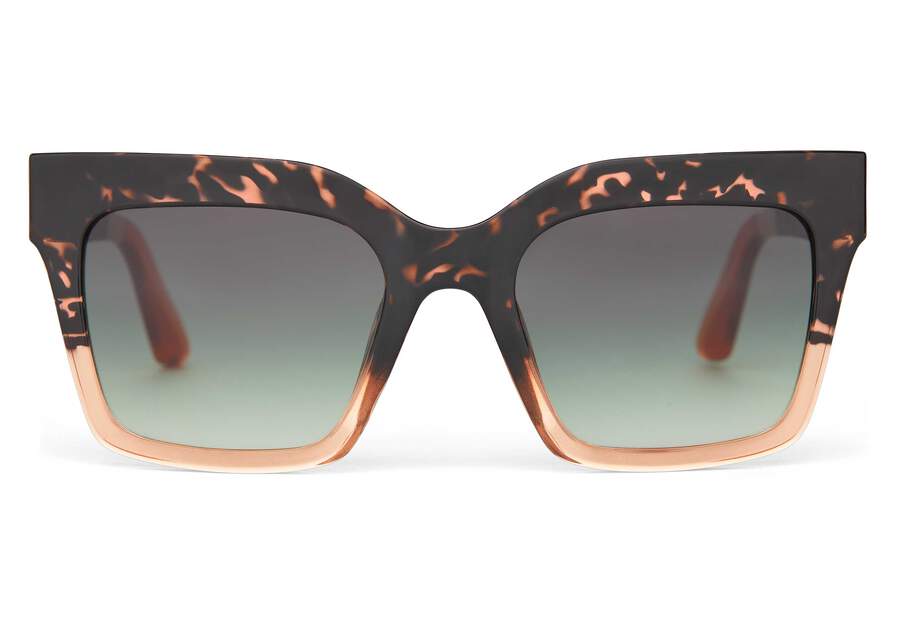 Adelaide Tortoise Apricot Fade Traveler Sunglasses Front View Opens in a modal
