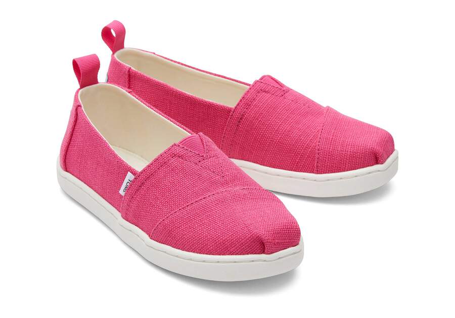 Youth Alpargata Pink Heritage Canvas Kids Shoe Front View Opens in a modal