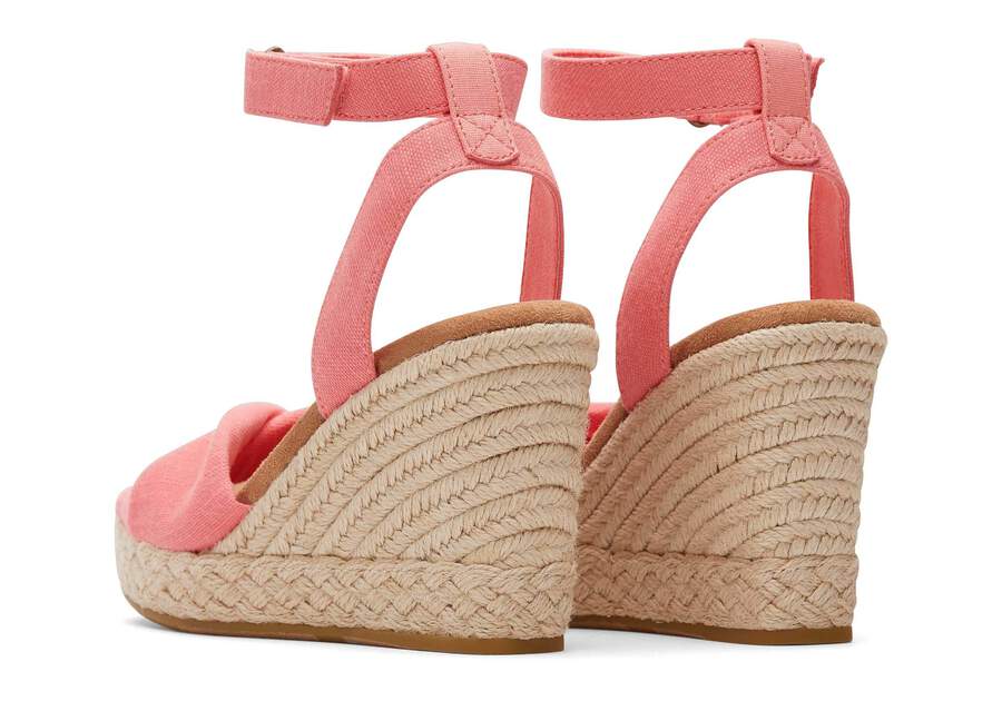 Marisela Pink Wedge Sandal Back View Opens in a modal