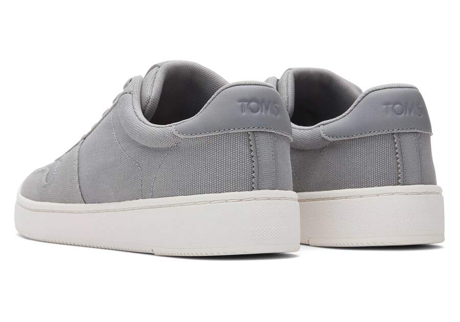 TRVL LITE Court Grey Heritage Canvas Sneaker Back View Opens in a modal