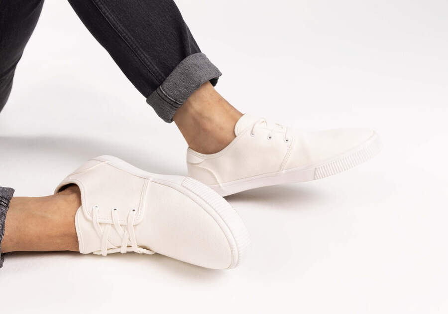 Carlo White Canvas Lace-Up Sneaker Additional View 2 Opens in a modal