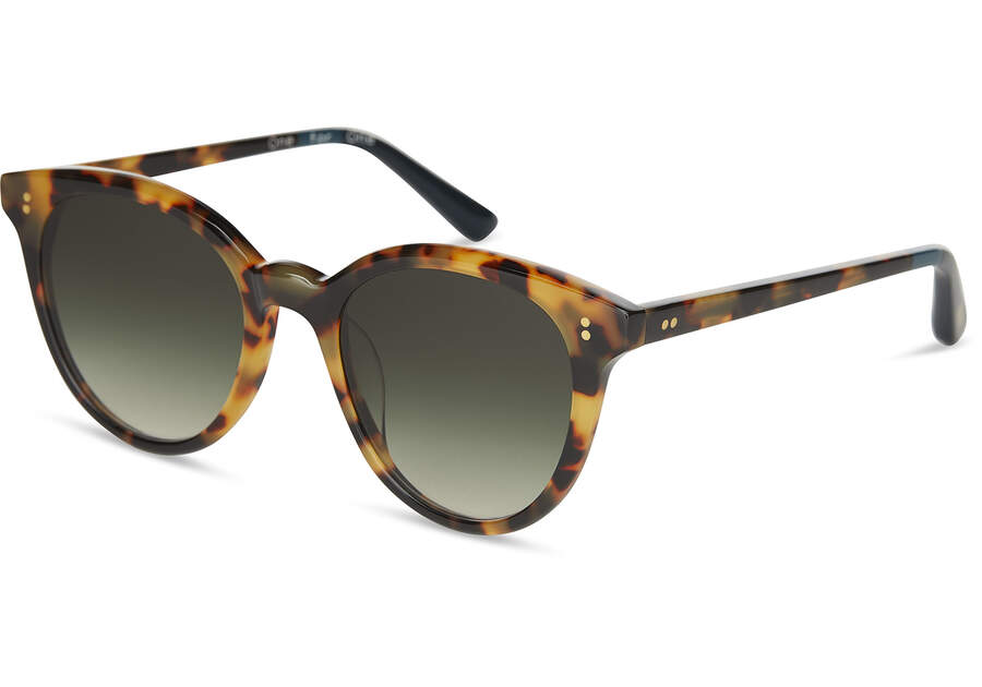 Aaryn Blonde Tortoise Handcrafted Sunglasses Side View Opens in a modal
