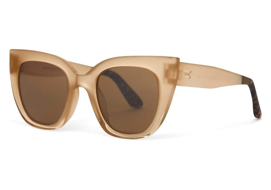 Sydney Oatmilk Crystal Fade Traveler Sunglasses Side View Opens in a modal