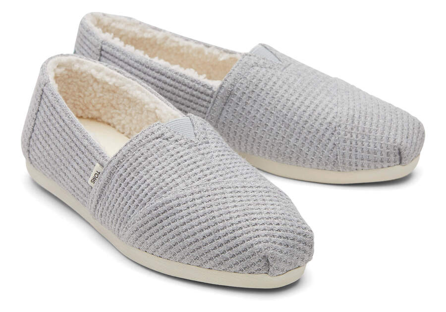 TOMS x West Elm REPREVE Alpargata Waffle Knit Front View Opens in a modal