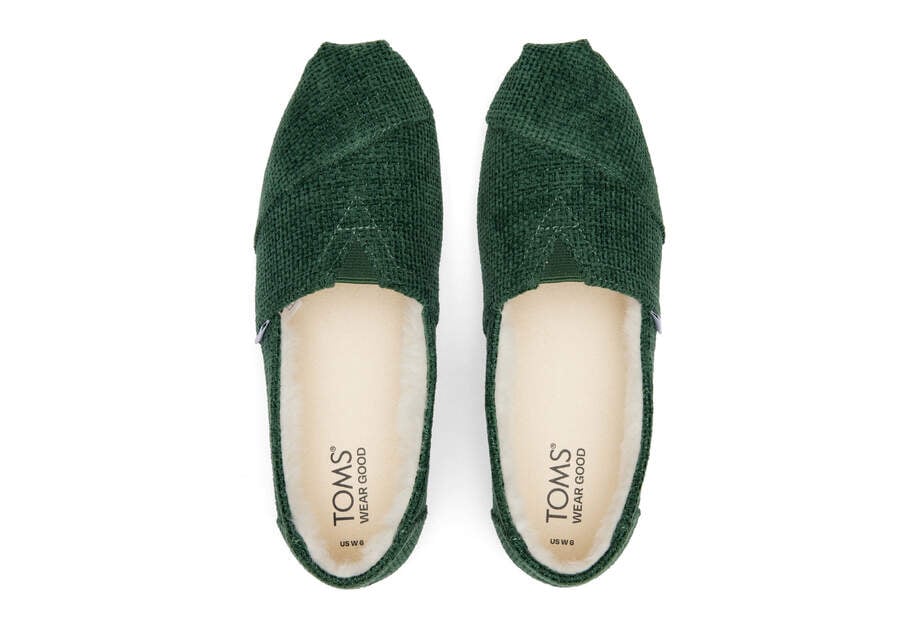 Alpargata Green Chenille with Faux Fur Top View Opens in a modal
