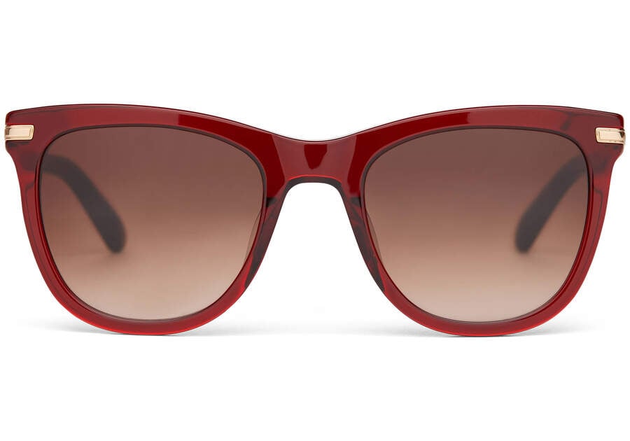 Victoria Rosewood Handcrafted Sunglasses Front View Opens in a modal