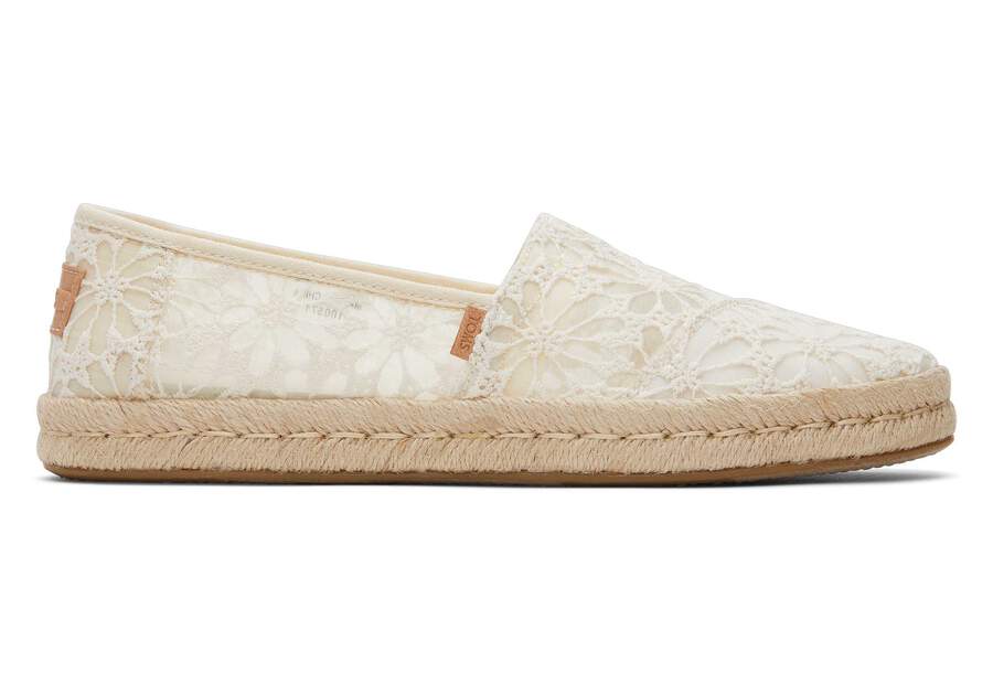 Alpargata Rope 2.0 Natural Floral Lace Espadrille Side View Opens in a modal