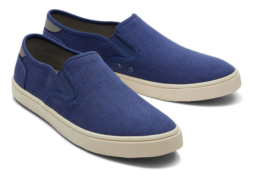 Baja Moonlight Blue Heritage Canvas Slip On Sneaker Front View Opens in a modal