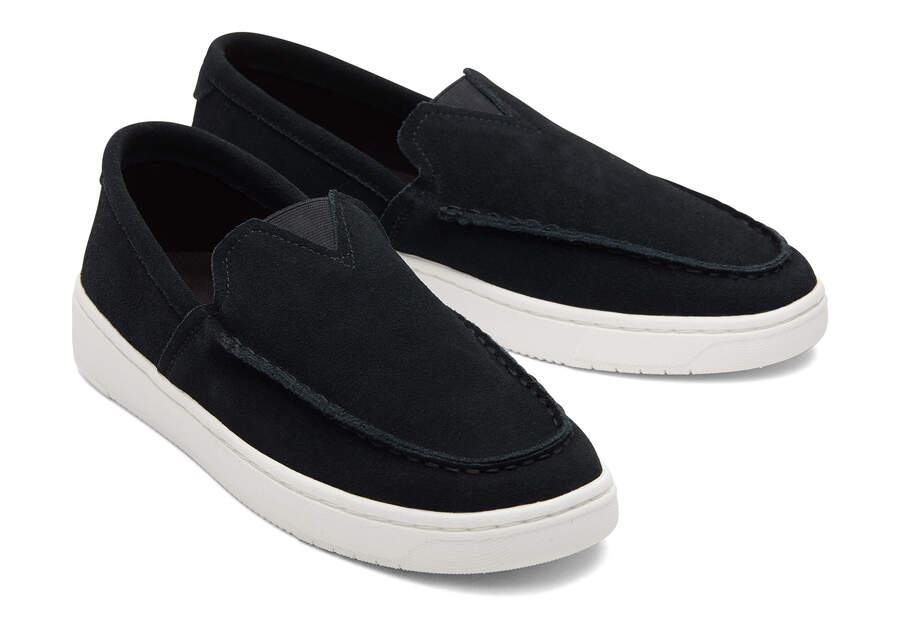 TRVL LITE Black Suede Loafer Front View Opens in a modal
