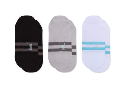 Ultimate No Show Socks Striped 3 Pack