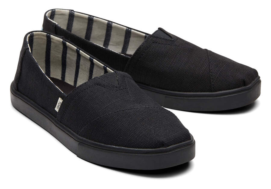 Alpargata Cupsole All Black Heritage Canvas Slip On Front View Opens in a modal