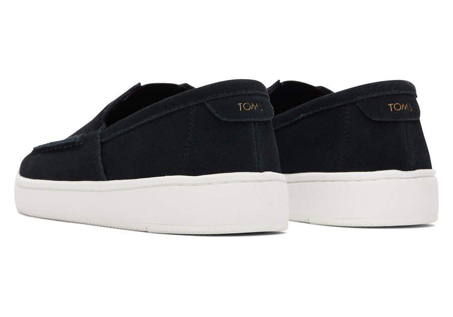 TRVL LITE Black Suede Loafer Back View Opens in a modal