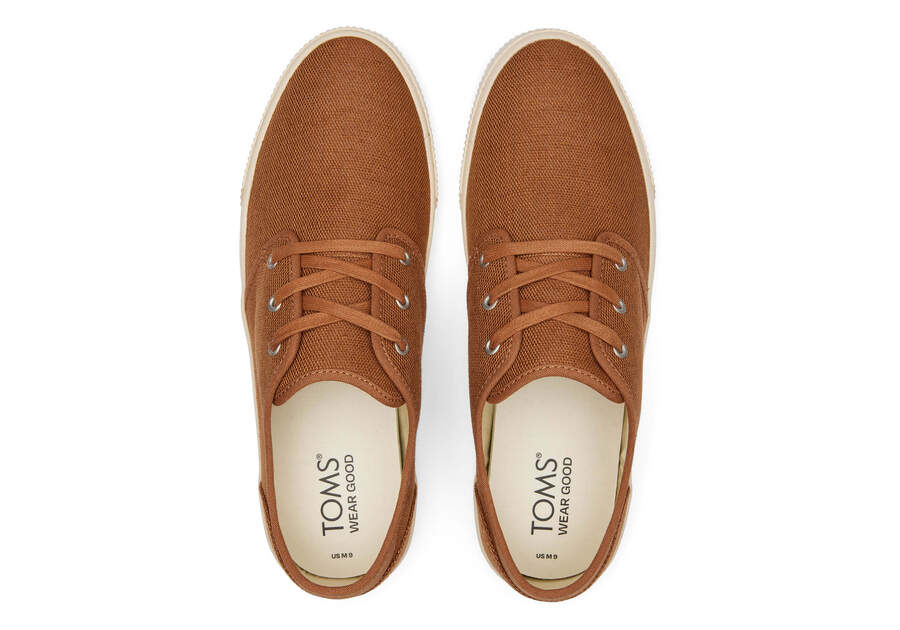 Carlo Tan Heritage Canvas Lace-Up Sneaker Top View Opens in a modal