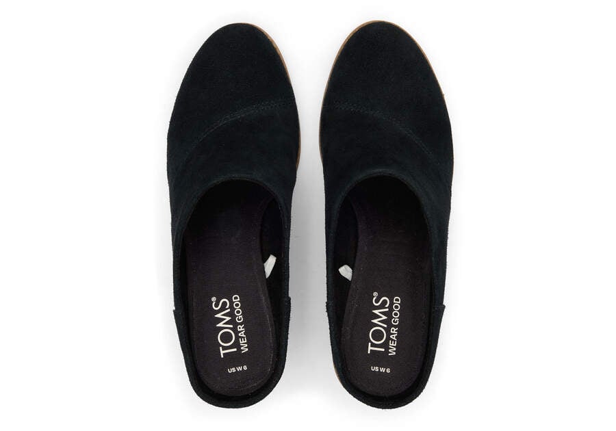 Evelyn Black Suede Mule Top View Opens in a modal