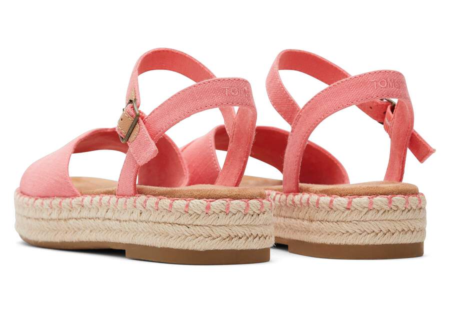 Abby Pink Flatform Espadrille Sandal Back View Opens in a modal