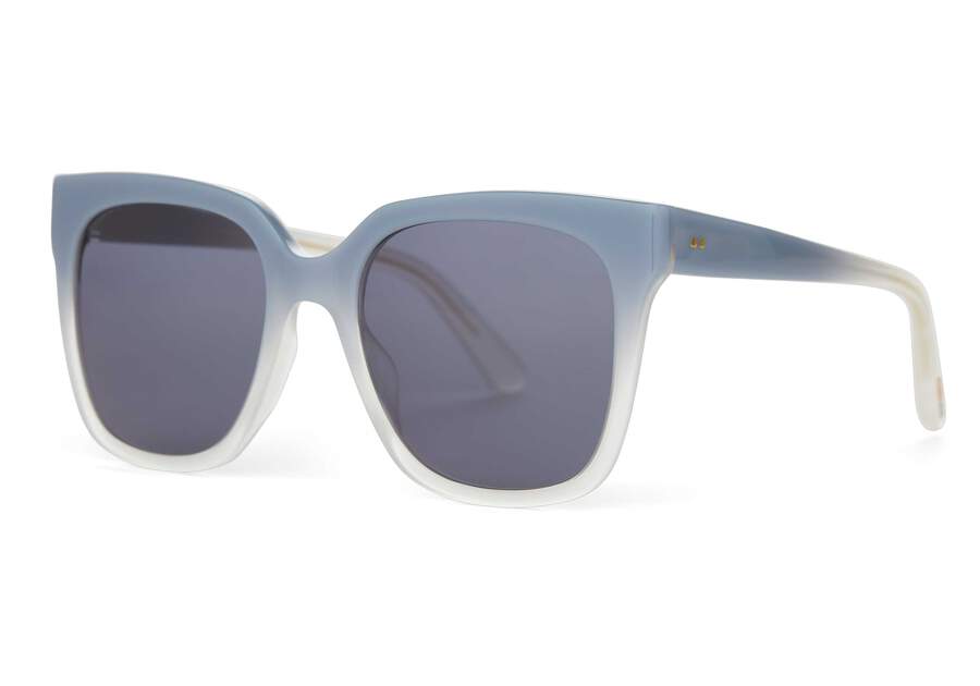 Natasha Chalky Blue Fade Handcrafted Sunglasses Side View Opens in a modal