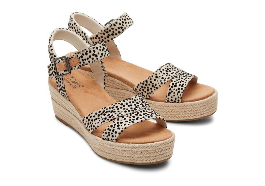 Audrey Mini Cheetah Wedge Sandal Front View Opens in a modal