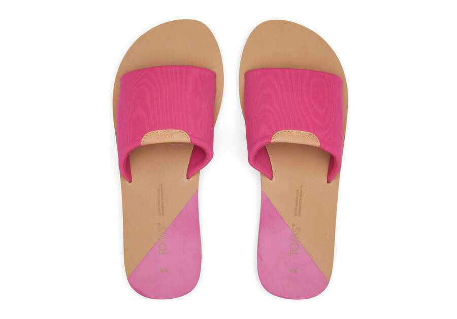 Carly Pink Jersey Slide Sandal Top View Opens in a modal