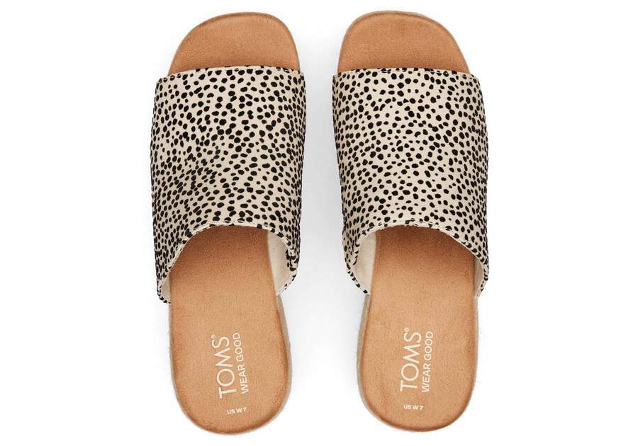 Laila Mule Mini Cheetah Platform Sandal Top View Opens in a modal