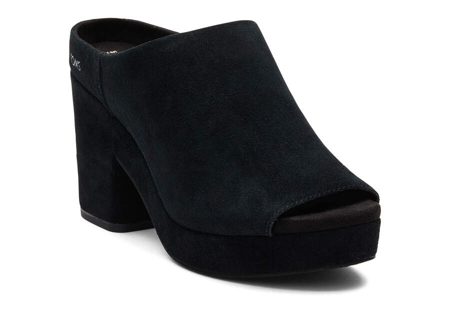 Florence Black Suede Heel Additional View 1