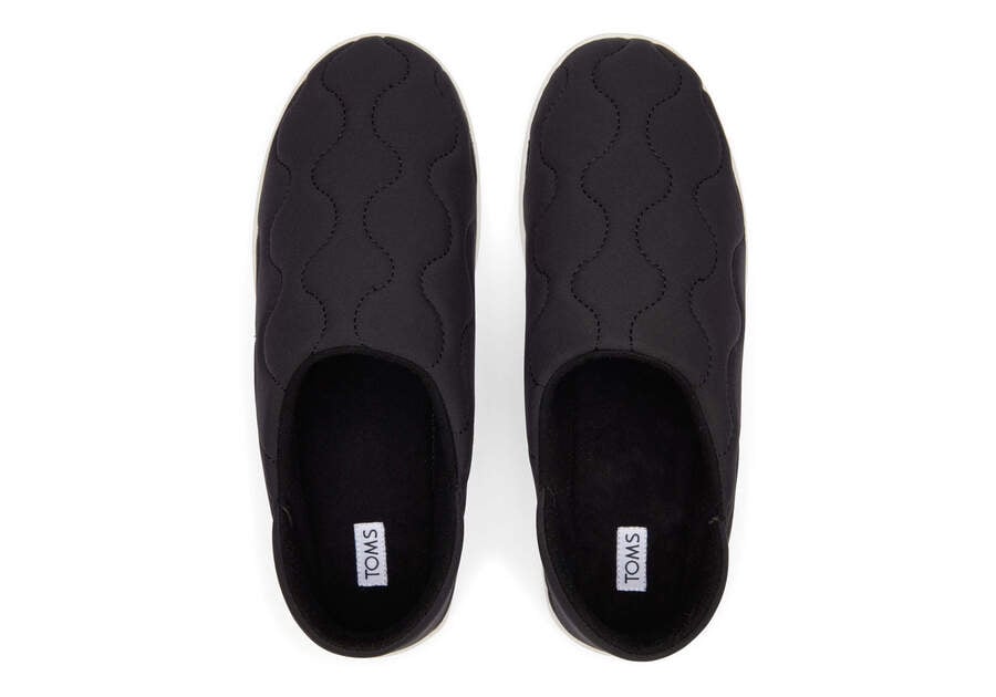 Ezra Black Quilted Cotton Convertible Slipper Top View Opens in a modal