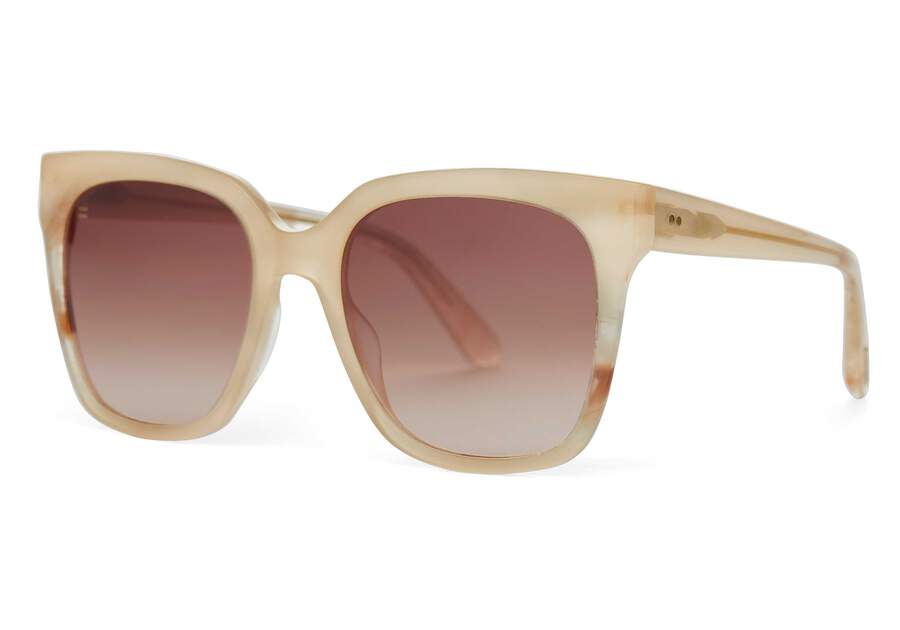 Natasha Oatmilk Latte Handcrafted Sunglasses Side View Opens in a modal
