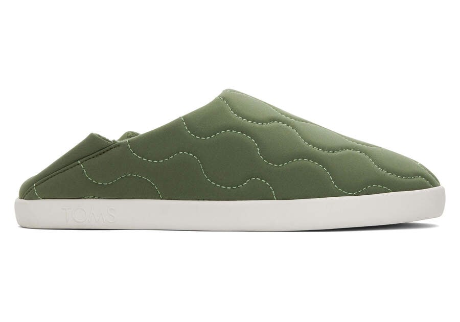Ezra Green Quilted Cotton Convertible Slipper Additional View 1 Opens in a modal