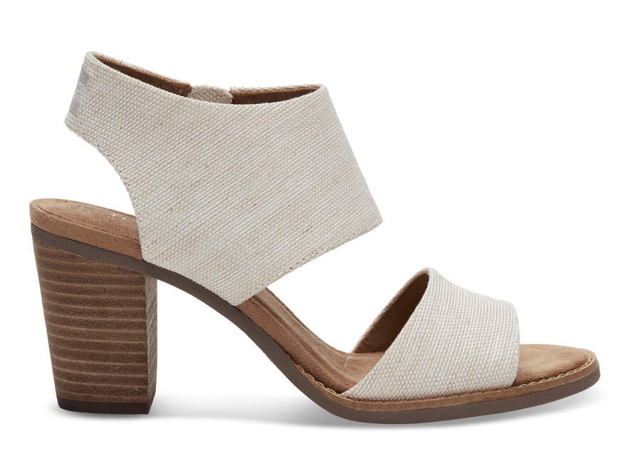 Majorca Cutout Natural Heeled Sandal Side View Opens in a modal