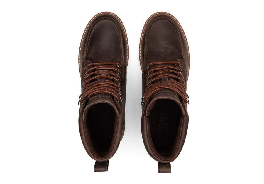 Palomar Brown Water Resistant Leather Boot Top View