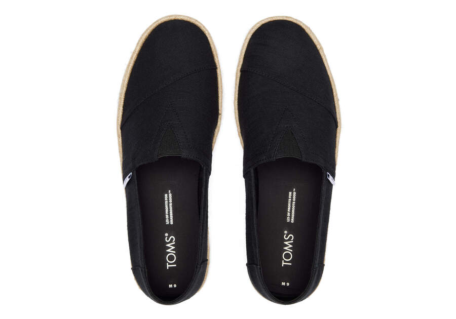 Alpargata Black Recycled Cotton Rope 2.0 Espadrille Top View Opens in a modal