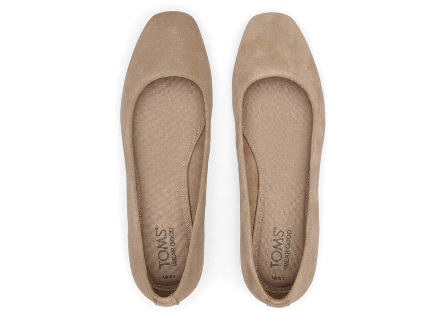 Briella Taupe Suede Flat Top View Opens in a modal