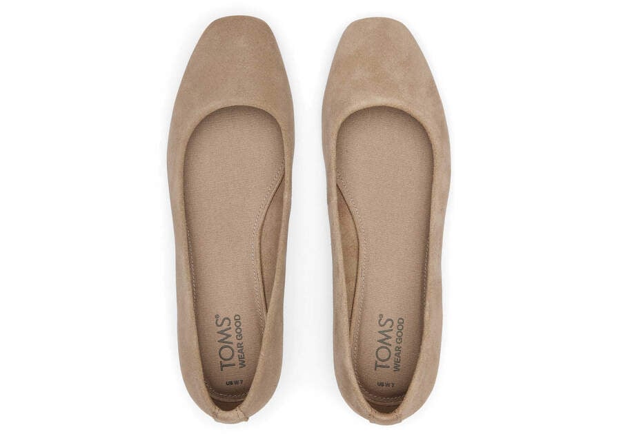 Briella Taupe Suede Flat Top View Opens in a modal