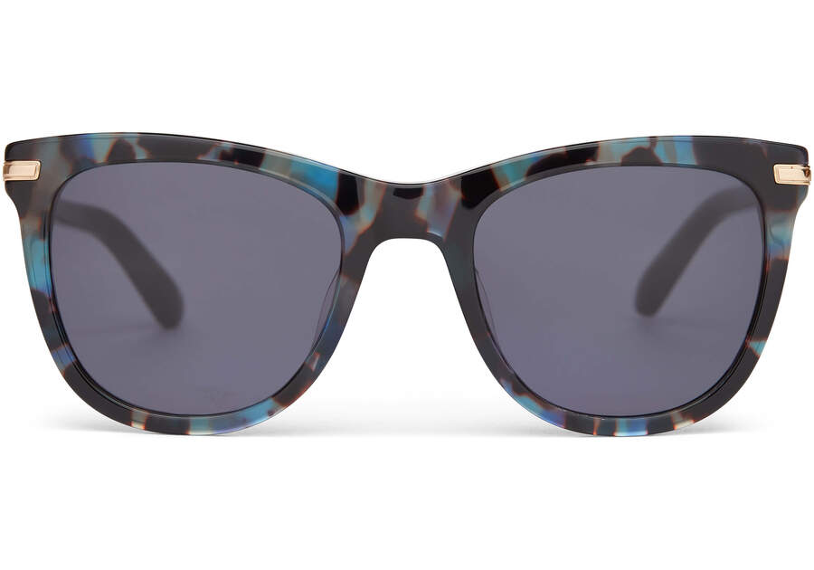 Victoria Blue Tortoise Handcrafted Sunglasses Front View Opens in a modal