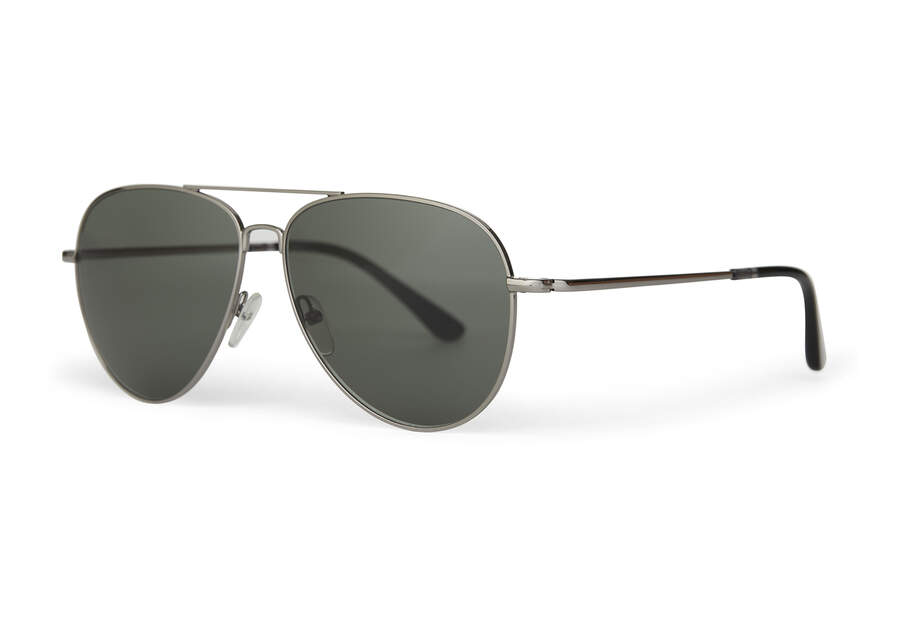 Hudson Gunmetal Handcrafted Sunglasses Side View Opens in a modal